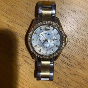 Silver and Gold Fossil Watch